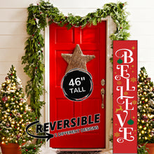 Load image into Gallery viewer, Merry Christmas Reversable Believe Porch Leaner