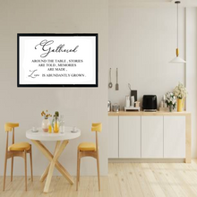 Load image into Gallery viewer, Gathered Around the Table Dining Room Sign