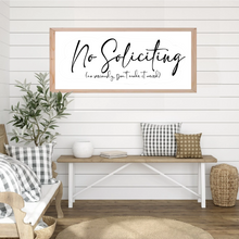 Load image into Gallery viewer, No Soliciting Wood Framed Sign