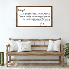 Load image into Gallery viewer, Baby girl we love you - girls nursery sign - baby room decor