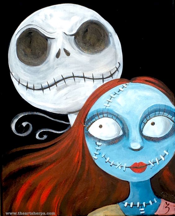 Adult Jack and Sally in LOVE Paint & Sip Event October 3rd 6pm-9pm