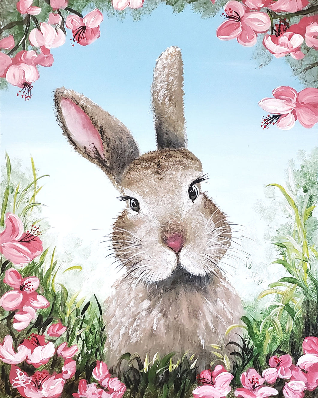 Adult Cherry Blossom Bunny Paint & Sip Event March 16th 6pm-8pm