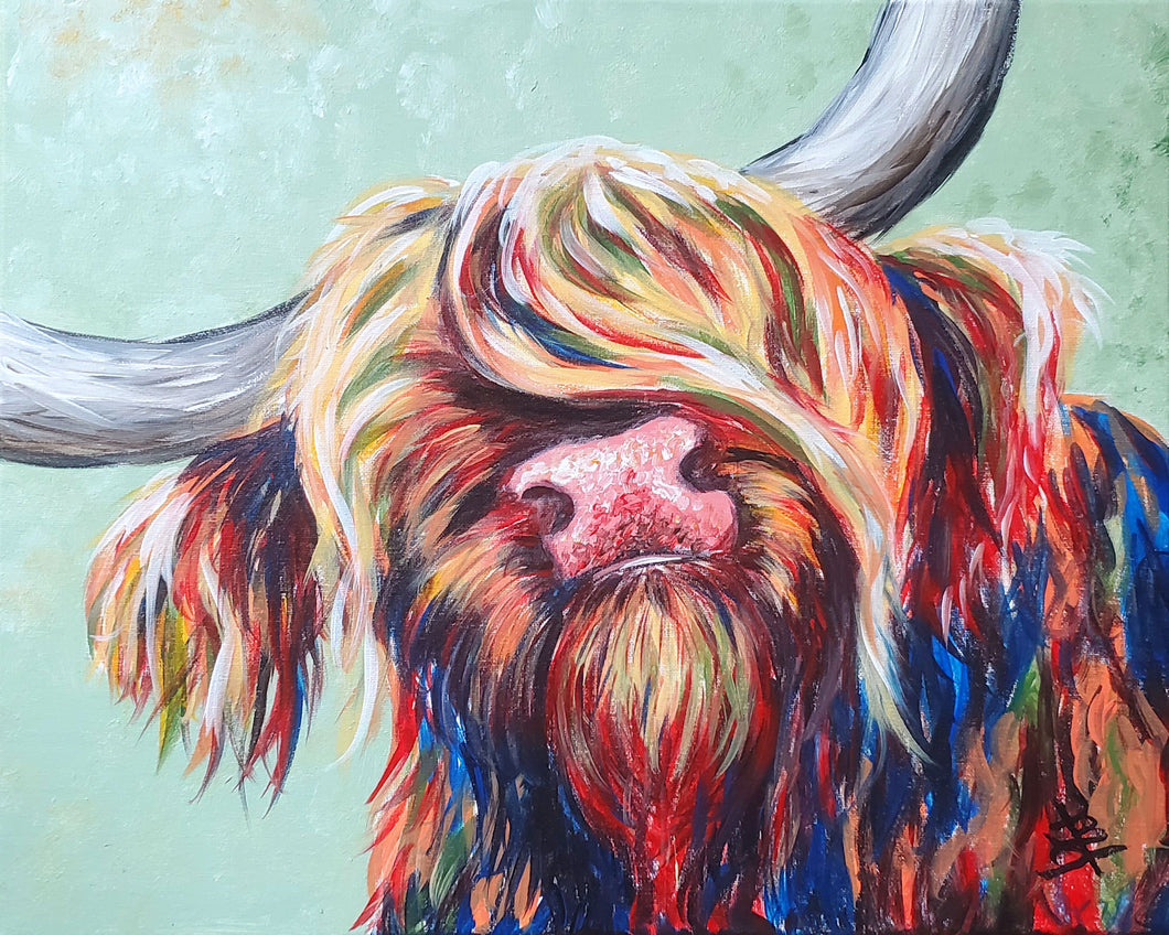 Adult Colorful Highland Cow Paint & Sip Event Sept 14th 6pm-8pm