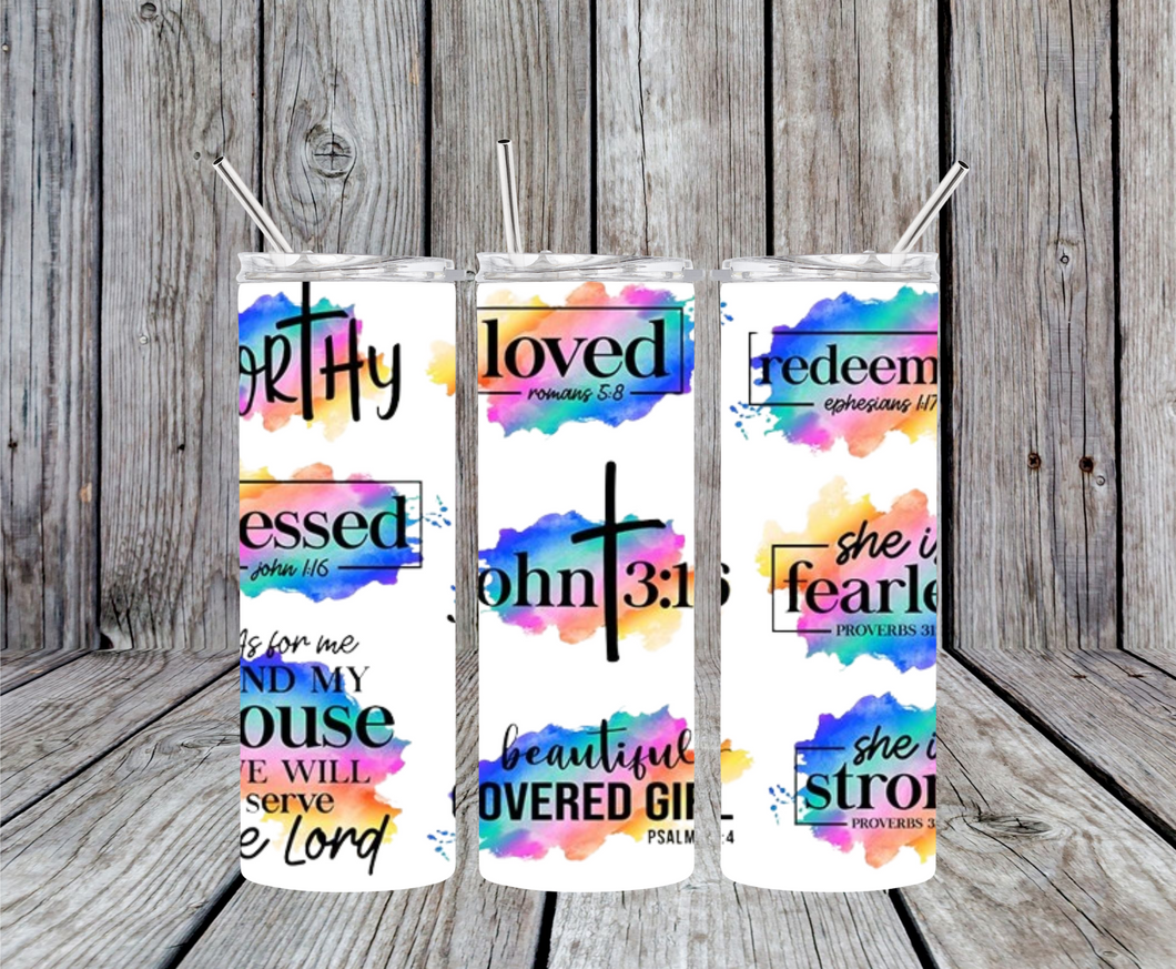 30 oz or 20 oz Christian Sayings Tumbler