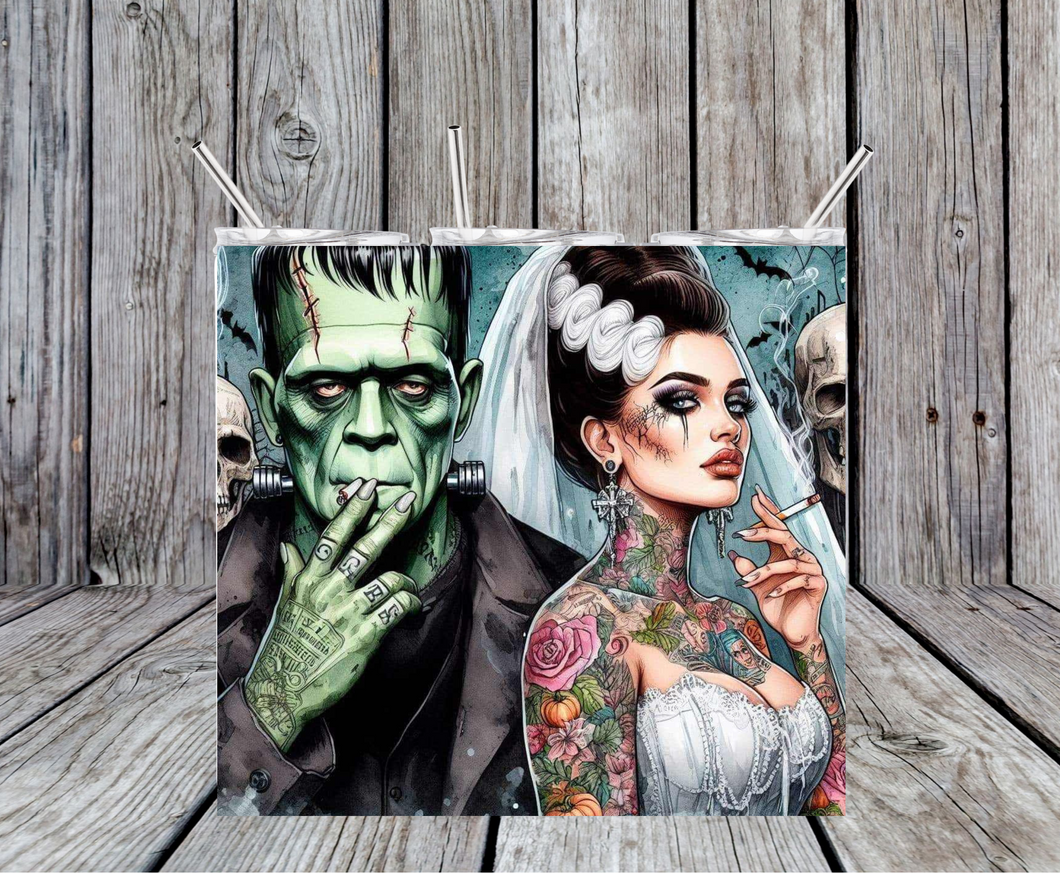 20 oz or 30 oz Frankenstein & His Bride Tumbler