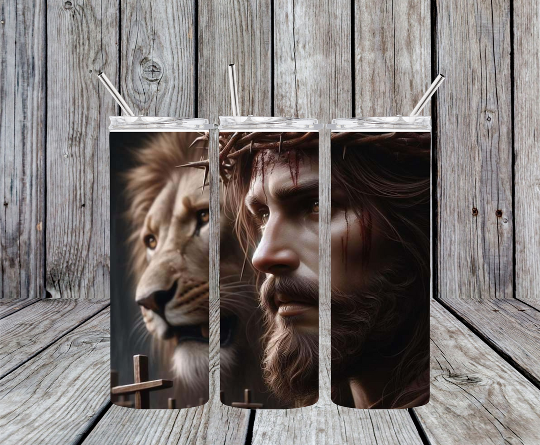 20 oz or 30 oz Jesus and Lion Tumbler