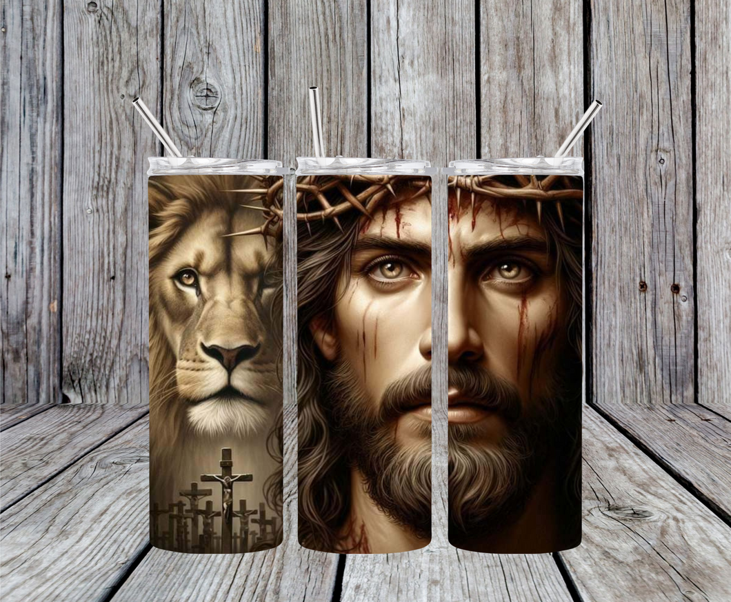 30 oz or 20 oz Jesus and Lion Tumbler