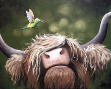 Load image into Gallery viewer, Adult Hummingbird Highland Cow Paint &amp; Sip Event Aug 17th 6pm-8pm
