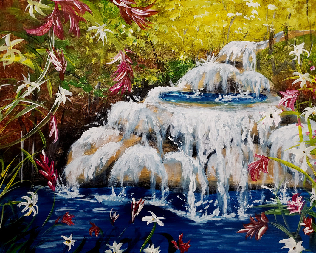 Adult Tropical Waterfall Paint & Sip Event Aug 15th 6pm-8pm