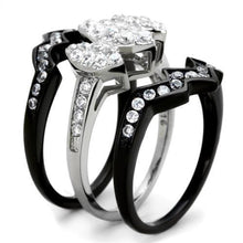 Load image into Gallery viewer, Stainless Steel Two-Tone IP Black (Ion Plating) Stainless Steel Ring with AAA Grade CZ
