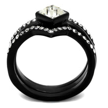 Load image into Gallery viewer, Stainless Steel IP Black(Ion Plating) Ring with Top Grade Crystal
