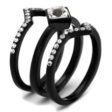 Load image into Gallery viewer, Stainless Steel IP Black(Ion Plating) Ring with Top Grade Crystal
