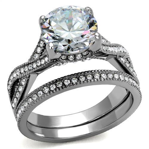 Stainless Steel AAA Grade CZ Wedding Ring