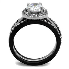 Load image into Gallery viewer, Stainless Steel Two-tome IP Black AAA Grade CZ Ring
