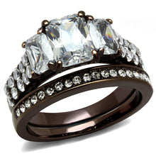 Load image into Gallery viewer, Stainless Steel IP Dark Brown (IP coffee) Ring with AAA Grade CZ
