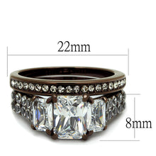 Load image into Gallery viewer, Stainless Steel IP Dark Brown (IP coffee) Ring with AAA Grade CZ
