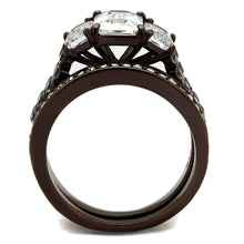 Load image into Gallery viewer, Stainless Steel IP Dark Brown (IP coffee) Ring with AAA Grade CZ
