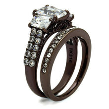 Load image into Gallery viewer, Stainless Steel IP Dark Brown (IP coffee) Ring with AAA Grade CZ
