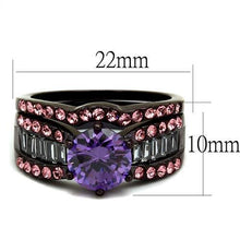 Load image into Gallery viewer, Stainless Steel IP Dark Brown (IP coffee) Ring with AAA Grade CZ in Amethyst
