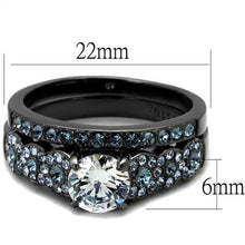 Load image into Gallery viewer, Stainless Steel IP Light Black (IP Gun) Ring with AAA Grade CZ
