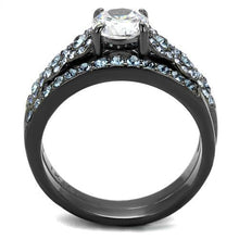 Load image into Gallery viewer, Stainless Steel IP Light Black (IP Gun) Ring with AAA Grade CZ
