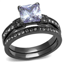 Load image into Gallery viewer, Stainless Steel IP Black Light Amethyst AAA Grade CZ Ring
