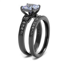 Load image into Gallery viewer, Stainless Steel IP Black Light Amethyst AAA Grade CZ Ring
