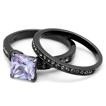 Load image into Gallery viewer, Stainless Steel IP Black Light Amethyst AAA Grade CZ Ring
