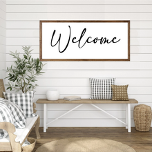 Load image into Gallery viewer, Welcome Farmhouse Wood Framed Sign
