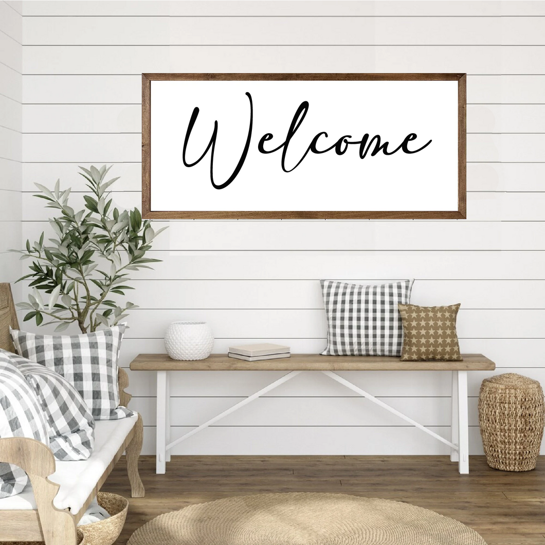 Welcome Farmhouse Wood Framed Sign