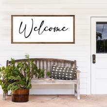 Load image into Gallery viewer, Welcome Farmhouse Wood Framed Sign
