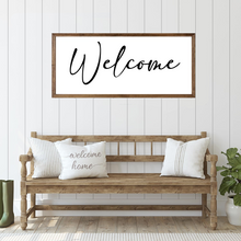 Load image into Gallery viewer, Welcome Farmhouse Wood Framed Sign
