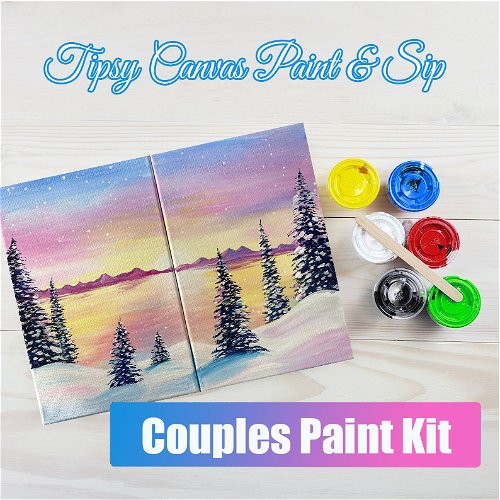 Couples Winter Sunset Paint Kit